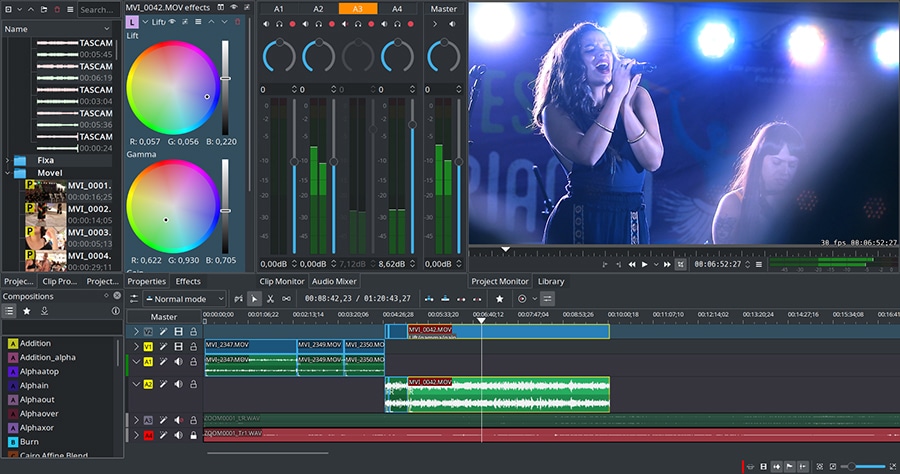 Kdenlive 是另一款開放原始碼視訊編輯器，可視為 Windows 的 iMovie 替代軟體。